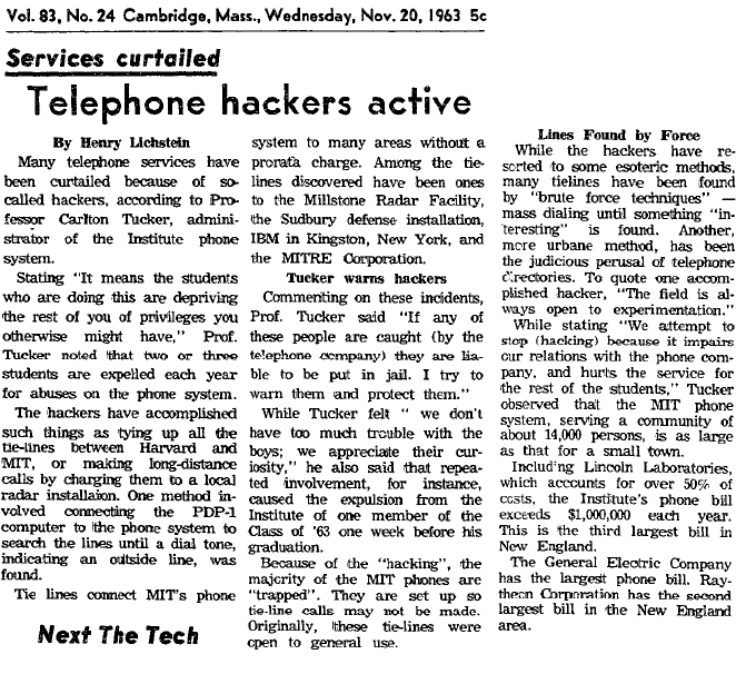 Scan of 1963 MIT Paper where 'hacker' was 1st used